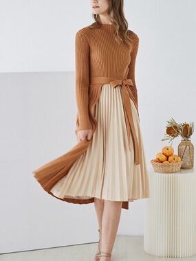 Chicwish Neutral Beige-Cream Knit Top with Belt